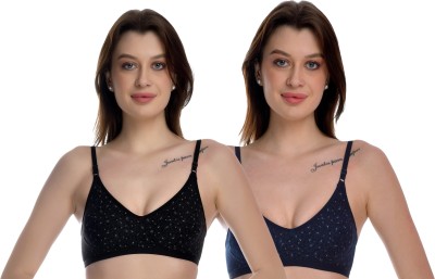 Viral Girl Women T-Shirt Non Padded Bra(Black, Blue)