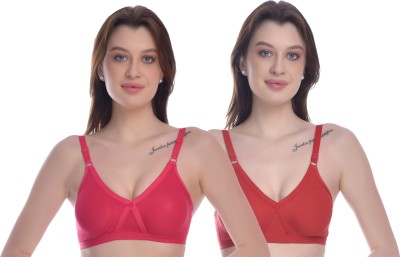 Viral Girl Women T-Shirt Non Padded Bra(Red, Pink)