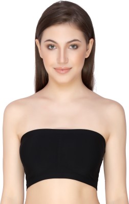 Glamoras Women Bandeau/Tube Lightly Padded Bra(Black)