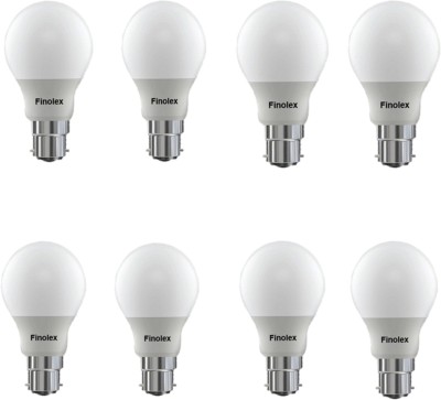 FINOLEX 18 W Round B22 LED Bulb(White, Pack of 8)