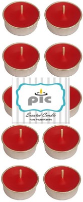 PIC Pure Indian Candle Handmade Fresh Cut Roses Fragrance Tea Light Candle Candle(Red, Pack of 10)