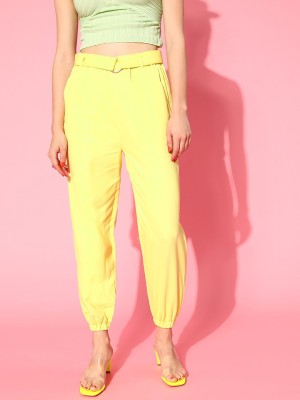 SASSAFRAS Regular Fit Women Yellow Trousers