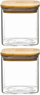 GOOD TO GREAT CREATION Glass Grocery Container  - 750 ml(Pack of 2, White)