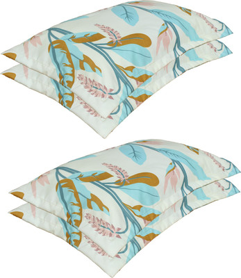 RRB TEXTILE Cotton Pillows Cover(50 cm*75 cm, Pack of 4, Blue)