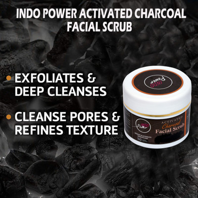 INDO POWER XZB47 -ACTIVATED CHARCOAL FACIAL SCRUB Scrub(100 g)