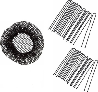 Sharum Crafts 1Pc Juda Net & 20 Juda Pin Hair Accessory Set(Black)