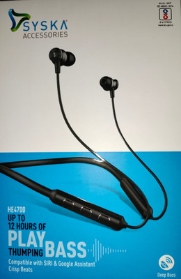 syska he6000 bluetooth headset black in 