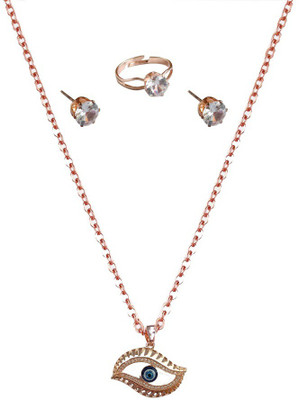 Pia Creations Metal Rose Gold Jewellery Set(Pack of 1)