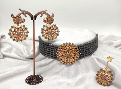 Orbis Alloy Gold-plated Grey Jewellery Set(Pack of 1)