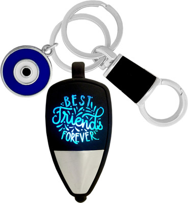 KYP Fashion Round Evil Eye Nazar Suraksha Kavach Locket Message BFF Friendship Day Keyring Key Chain
