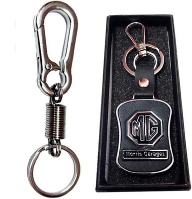 JAINSON MARTIN Combo of MG Leather Hook & Spring Hook Locking Metal keychain For Bike Keychain Key Chain