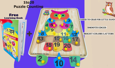 blue seed 1TO20 Number Learning books Board Educational Toy Counting Jigsaw Puzzle Game(Beige, Multicolor)