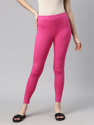 Curare Ankle Length  Western Wear Legging(Pink, Solid)