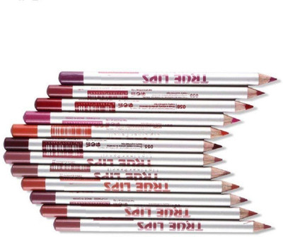 Amaryllis 3D Lips Set of 12 Creamy Lip Liner Pencils(Multicolour)