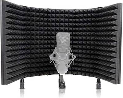 TechBlaze 5 panel High Density Isolation Shield Sound Proof Foam Studio Recording Mic Isolation Shield