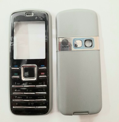 STAR MOBILE ACCESSORIES Nokia 6080 Front & Back Panel(Black and silver)
