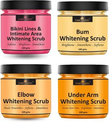 PARK DANIEL Bikini Intimate, Bum, Elbow & Underarms Whitening Scrub Pack of 4 100gm(400 gm) Scrub(400 g)