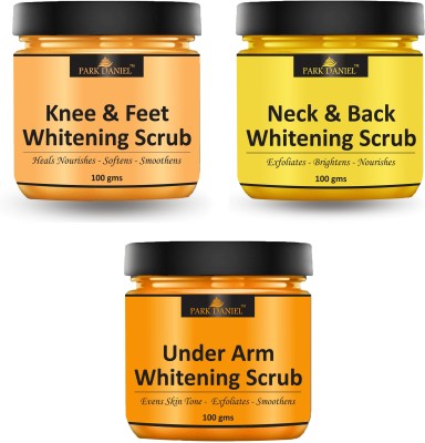 PARK DANIEL Knee, Feet, Neck Back & Underarms Skin Whitening Scrub Pack of 3 100gm(300 gm) Scrub(300 g)