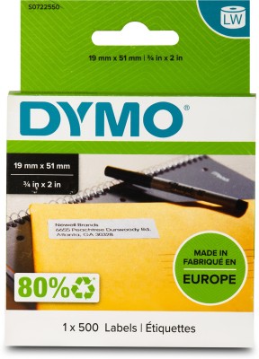 Dymo LW 19X51MM MP LBL 500CT EU/AP FSC Self Adhensive Paper Label(White)