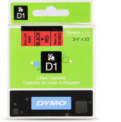 Dymo D1 19MMX7M BLK/RD TAPE EU/ANZ Self Adhensive Paper Label(Red)