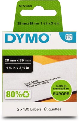 Dymo LW 28X89MM STD ADR LB 260CT EU/AP FSC Self Adhensive Paper Label(Black)