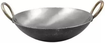 Mohini steels Premium Quality Pure loha/Iron Heavy Gauge Kadhai 25 cm diameter 2.5 L capacity(Iron)