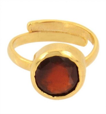 Senroar 5.25 Ratti Hessonite Garnet Gomed Ring For Men and Women Brass Garnet Ring