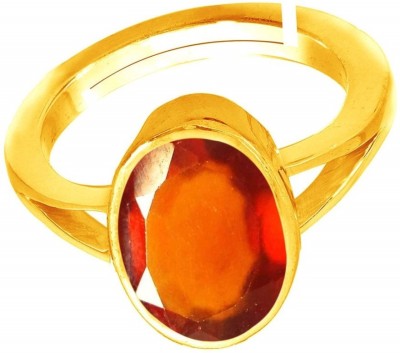 Senroar 10.25 Ratti Hessonite Garnet Gomed Ring For Men and Women Brass Garnet Ring