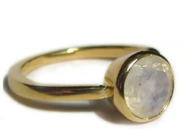 RATAN BAZAAR Copper Moonstone Gold Plated Ring