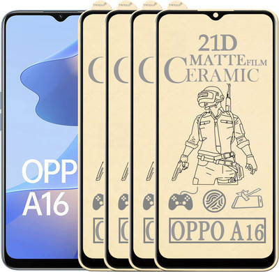 TWIGLO Edge To Edge Tempered Glass for OPPO A16(Pack of 4)