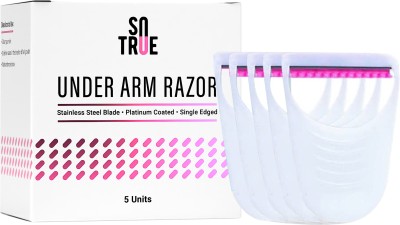 Sotrue Underarm Razor For Women | For Instant Hair Removal | Easy to Use, Disposable and Washable | Platinum Coated Water Resistant Blades I Pack of 5 Razors(Pack of 5)