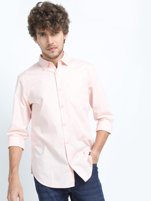 HIGHLANDER Men Solid Party Pink Shirt
