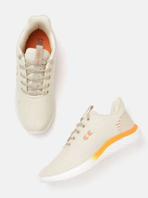Crew STREET Crew STREET Women Cream-Coloured Woven Design Running Shoes Running Shoes For Women
