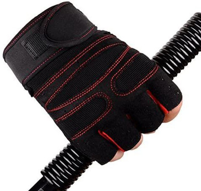 DreamPalace India Leather Riders Gloves with Wrist Support Riding Gloves(Red, Black)