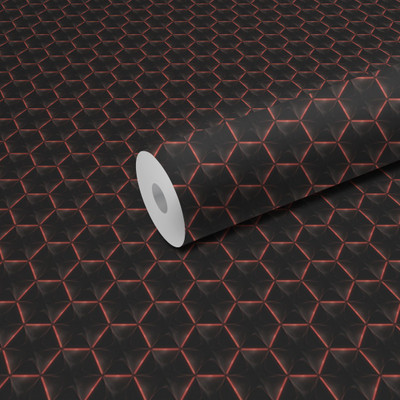WallDaddy 304.8 cm L-Black Honeycomb Self Adhesive Sticker(Pack of 1)