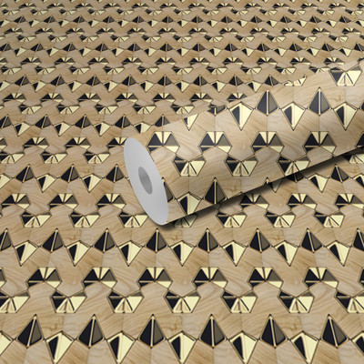 WallDaddy 304.8 cm L-Gold Pyramite Self Adhesive Sticker(Pack of 1)