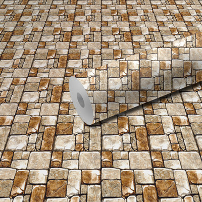 WallDaddy 304.8 cm L-Crack Brick Self Adhesive Sticker(Pack of 1)