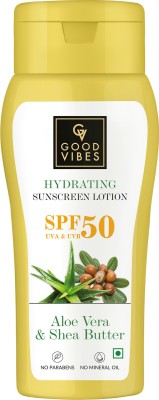 GOOD VIBES Sunscreen - SPF 50 Aloe vera & Shea butter Hydrating Sunscreen Lotion(110 ml)