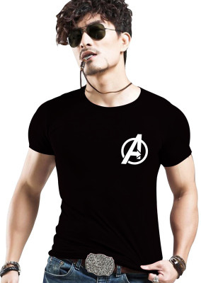 Fashion And Youth Printed Men Round Neck Black T-Shirt