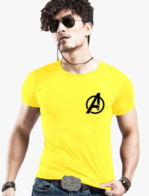 TeeWink Printed Men Round Neck Yellow T-Shirt