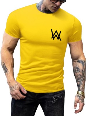 TeeWink Printed Men Round Neck Yellow T-Shirt