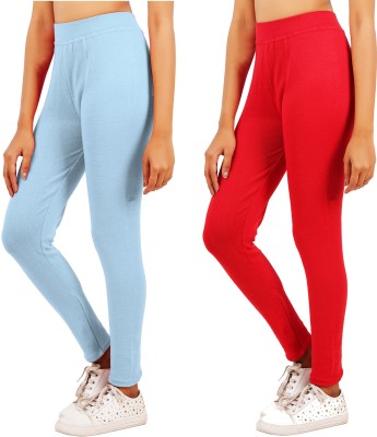Eazy Trendz Solid Women Light Blue, Red Tights