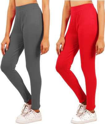 Eazy Trendz Solid Women Grey, Red Tights
