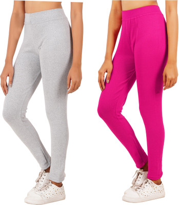 Eazy Trendz Solid Women Silver, Pink Tights