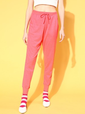 SASSAFRAS Solid Women Pink Track Pants