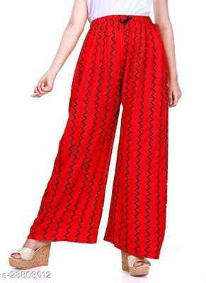 Lasafiya Regular Fit Women Red Trousers