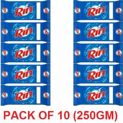 Rin Advanced Detergent Bar(250 g, Pack of 10)