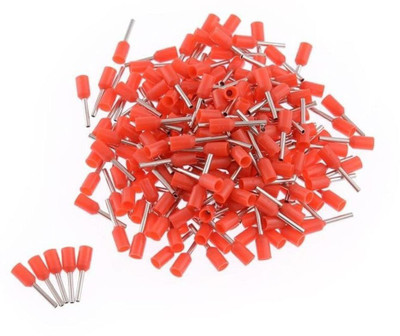 ERHIndia (100 Pcs) Ferrules Wire Connector Sleeves Ferrules Cord Pin End Terminal E1008 E1008 Wire Connector(Red, Pack of 100)