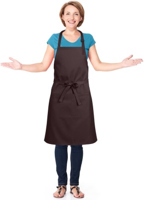 Blackpoll Cotton Home Use Apron - Free Size(Brown, Single Piece)