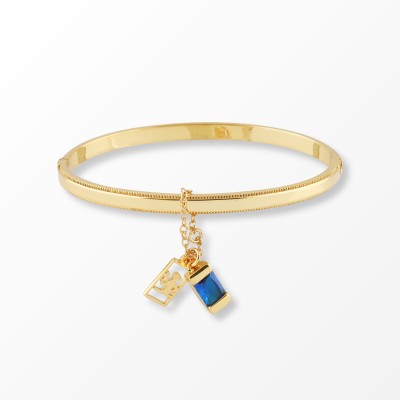 kuberlo Brass Sapphire Gold-plated Bracelet
